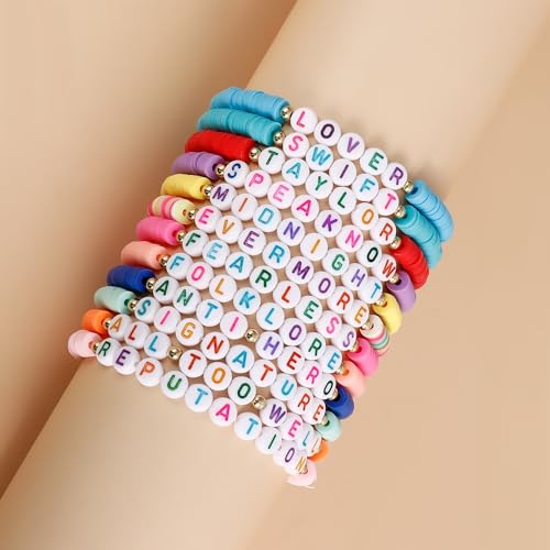 Looconi 1000pcs Letter Beads Colorful Heart and Smiley Beads 7x4mm for Jewelry Making Bracelet Hair Braids Crafts - color: ColorsHeartSmiley