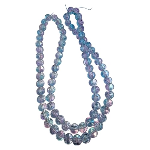 DandS ltd Crackle Lampwork Glass Beads for Jewelry Making, Dream Blue, Vibrant DIY Bracelets, Necklaces, Earrings, Beading Supplies & Craft Kits for Handmade Jewelry, 80pcs 0.39 inch (10mm), #J228-10 - color: Dream Blue