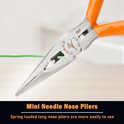 Rongon Small Needle Nose Pliers 5 Inch Precision Long Nose Plier Jewelry Pliers Tools Craftsman Tool Kit for Bending Wire, Handcraft, PCB Board, Working in Tight Areas - size: 1Pcs