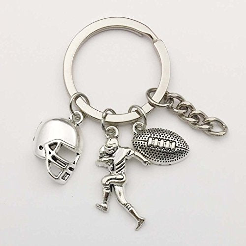 Youdiyla 60PCS Football Theme Charms Collection - Mixed Antique Silver Rugby Player Helmet Metal Alloy Pendants for Jewelry Making DIY Findings (M131) - color: Football Theme Charms