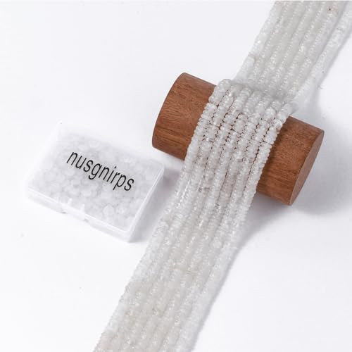 Natural White Crystal Disk Stone Spacer Beads 6x2mm 38cm/str Flat Rondelle Loose Semi Gemstone Caps for Making Bracelets Necklace - color: White Crystal