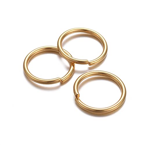 HDSupplies 100 Pieces - 304 Gold Tone Stainless Steel Jump Rings - 12mm - 17 Gauge (1.2mm Thickness) - color: Gold Tone Stainless Steel, size: 12mm / 1.2mm Thick / 17 Gauge