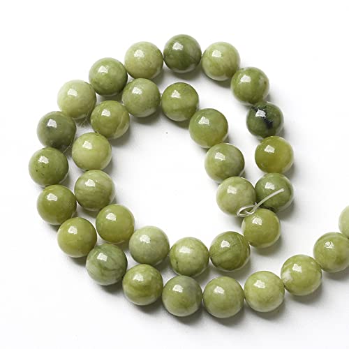 75PCS 10MM Natural Stone Chinese Green Jade Loose Beads for Jewelry Making DIY Bracelet Necklace - color: Chinese Green Jade, size: 10mm (2 strands)