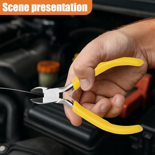YoRise Mini Wire Cutter, Metal Non-Serrated Precision Side Cutting Pliers with Anti-Slip Grip Handle, Auto Diagonal Nose Plier Accessory for Cutting Wires, Crafting and Jewelry Making(Diagonal) - size: Diagonal