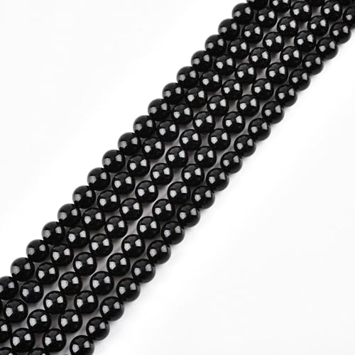 6mm Natural Black Onyx Beads Round Agate Gemstone Loose Beads for Jewelry Making (58-62pcs/strand) A - color: Black Onyx, size: 6mm