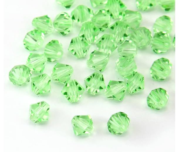 Perlin Preciosa Bohemian 3mm Crystal Glass Beads 100 pcs Czech Bicone Colorful Mix Beads for DIY Jewelry Making Double Cone Bead Bracelet Earring Necklace Crafting (Light Green) - color: Light Green