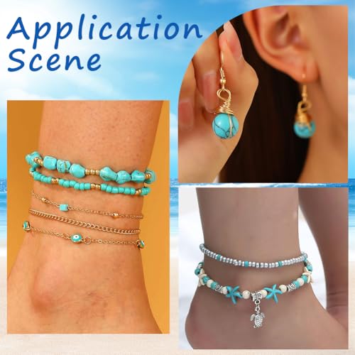 SUNNYCLUE 1 Box 1080Pcs Ocean Bead Kit Startish Sea Turtle Gemstone Beads White Hawaii Ocean Sumer Beads Scallop Fish Bead Glass Pearl Beads for Jewelry Making DIY Earrings Bracelet Necklace Crafts - style: Style 1