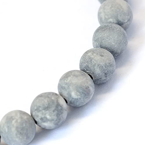 KISSITTY 235pcs 8mm Frosted Natural Picasso Stone/Picasso Jasper Bead Strands, Mixed Gemstone Crystal Beads Round Chakra Beads Energy Healing Crystals Gemstones for DIY Jewelry Making - color: Frosted Natural Picasso Stone/Picasso Jasper