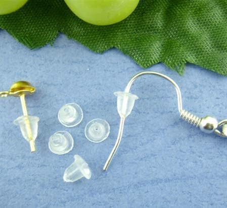 Earring Backs, Earring Backs Replacements for Droopy Ears, Rubber for Sutds/Heavy Earrings, Rubber for Fish Hook Earrings Diameter 4mm (300 Pieces) - color: 300 backs