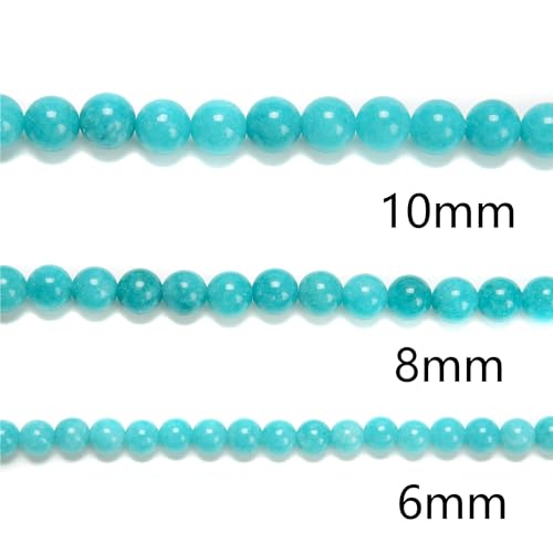 94Pcs (2Pcs/Set) 8mm Teal Blue Jade Smooth Round Beads Natural Stone Beads AAA Grade Premium Round Gemstone Genuine Real Stone Loose for DIY Bracelet Jewelry String Making
