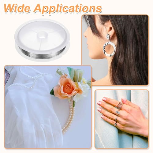 HARFINGTON Craft Wire 328ft Length 32 Gauge Stainless Steel Craft Jewelry Wrapping Wire Tarnish Resistant Beading for Jewelry Making Supplies Crafting, Silver - size: 32 Gauge x 328ft