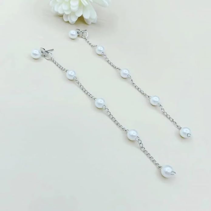 Gold Jewelry Set for Women - Dainty 14K Gold Plated Pearl Necklace and Earring Set with Drop Earrings, Bracelets, Choker Necklace - Wedding Jewelry Gift