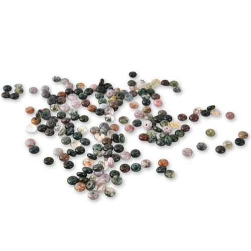170pcs 4x2mm Natural Indian Agate Disk Rondelle Spacer Semi Precious Gemstone Loose Stone Beads for Jewelry Making 15 Inch - color: Indian Agate