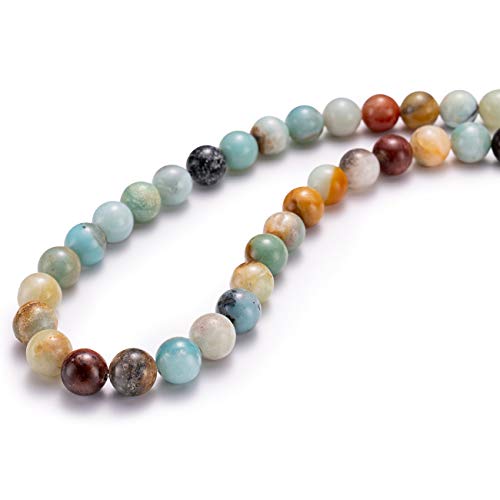 BEADIA Natural Amazonite Jade Stone Round Loose Semi Gemstone Beads for Jewelry Making 10MM 38PCS - color: Amazonite Jade, size: 10mm