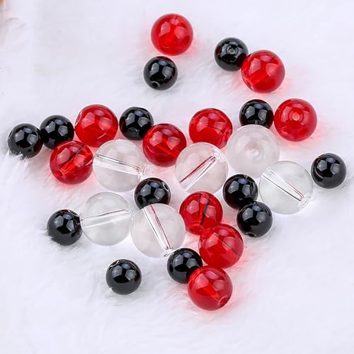 476 PCS Round Crystal Glass Beads for Jewelry Making(Black), Glass Spacer Loose Beads for Crafts Bracelets Necklaces Charms Pendants Friendship 4/6/8/10/12mm - color: Round Glass Beads: Black
