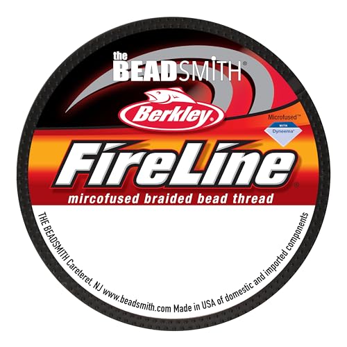 The Beadsmith Fireline by Berkley – Micro-Fused Braided Thread – 6lb. Test, .006”/.15mm Diameter, 50 Yard Spool, Smoke Grey – Super Strong Stringing Material for Jewelry Making and Bead Weaving - color: Smoke Grey, size: 6lb, .006”, 50 Yard