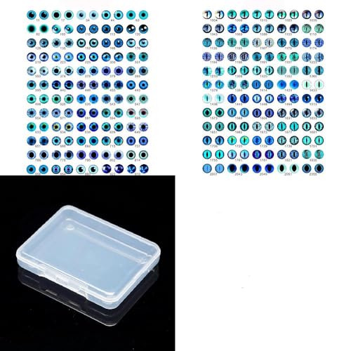 70Pcs Flat Round Transparent Glass Cabochons with Eye Pattern Flatback Glass Dome Flatback Cab Beads for Photo Cameo Jewelry Making Necklace Ring DIY Crafts 8x2mm Blue - color: 70Pcs-8x2mm-Blue