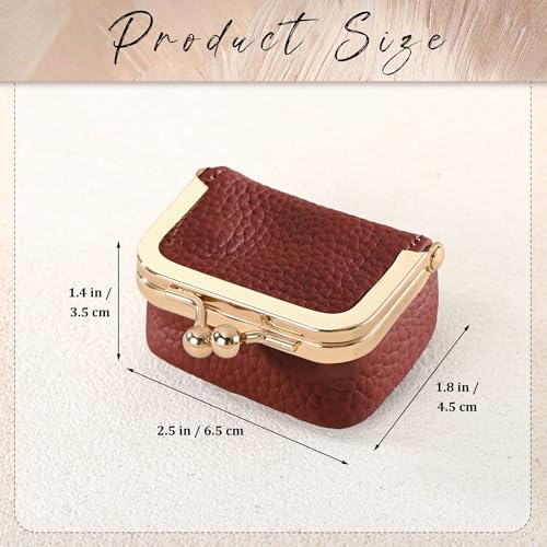Zivyes Mini Jewelry Box Travel Small Coin Purse Organizer Case Genuine Leather Tiny Size (Red) - color: Red