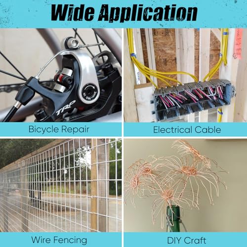SHALL Cable Cutter, 7-1/2 inch Wire Rope Cutter Heavy Duty for Cuttng Up to 5/32", Chrome Vanadium Steel Jaw for Hard Wire Ropes, Steel Wires, Aircraft Cables, Railing, Metal Fence, Bike Bicycle Brake