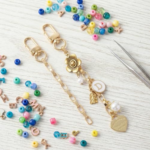 Hzopcw 20pcs Gold Keychain Making Kit, Key Ring Swivel Snap Hook Chains, Extender Keychain Bag Charm Kits for DIY Crafts Jewelry Making Handbag Purses- E2 Style - color: Gold-20pcs-E2 Style
