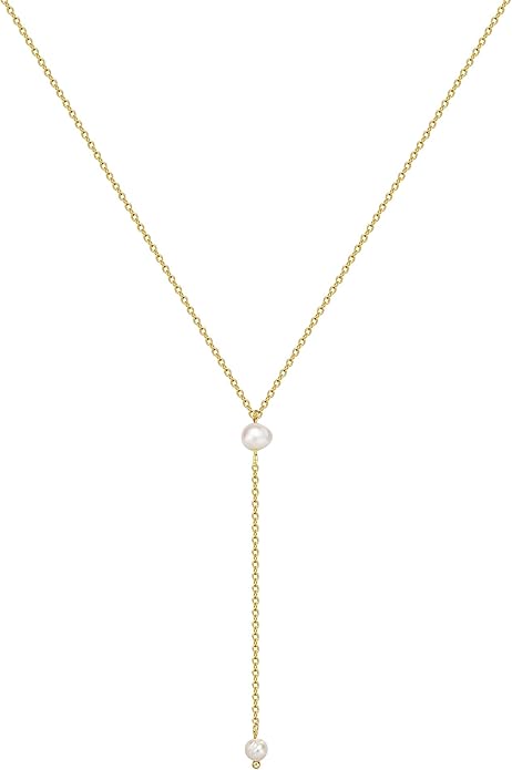 Gold Necklace for Women, Dainty Gold Long Necklaces 14k Gold Plated Prom Lariat Necklace Cute Choker Necklaces for Women Trendy Stuff Fashion Costume Gold Accessories Christmas Jewelry Gifts