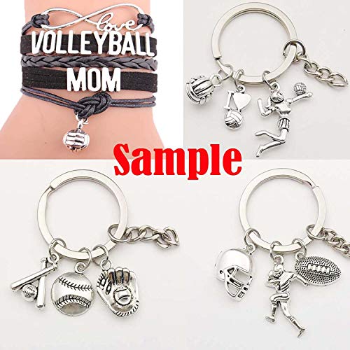 Youdiyla 45 Volleyball Charms Collection, Bulk I Love Sport Volleyball Girl Ball Fitness Charms Metal Pendant Craft Supplies Findings for Necklace and Bracelet Jewelry Making HM322 - color: Volleyball Charms-45pcs