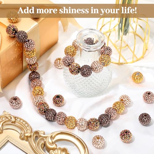 40 Pcs 20 mm Rhinestone Beads Bulk Crystal Round Disco Ball Chunky Bubblegum Beads for Pens Bracelets Charms Craft European Style Jewelry Making Supplies Christmas(5 Colors) - color: 5 Colors