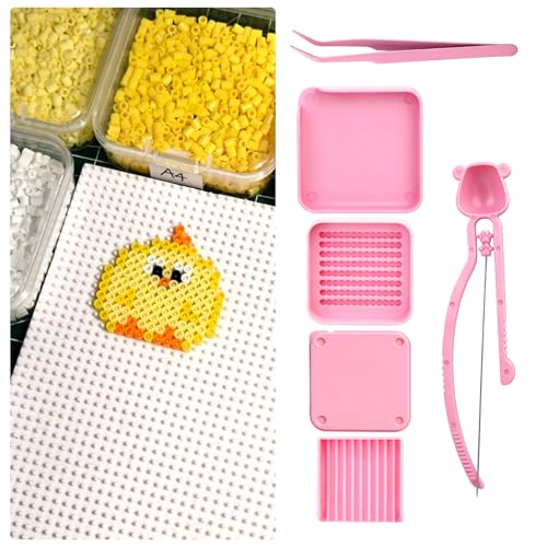 2.6mm Fuse Bead Single Needle Tweezer & Aligner Tray Kit - The Ultimate Set for Efficient Ironing Bead Sorting, Alignment, and Easy Pick-Up