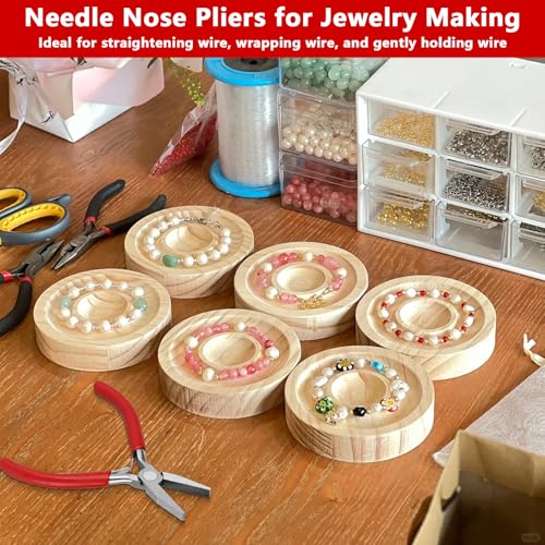 Flat mouth pliers Jewelry Making, needle nose pliers for jewelry making - color: Red-flat Mouth Pliers
