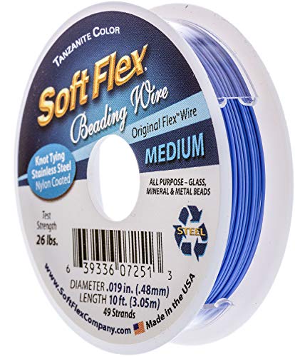 Soft Flex 49 Strand Beading Wire - Medium 0.19 Diameter - 10 Feet Nylon Design Wire - style: Tanzanite