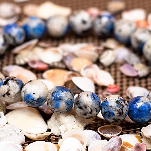 8mm Natural Gemstone Stretch Bracelet, Handmade Unisex Crystal Bracelets for Meditation, Yoga, Spiritual Healing & Positive Energy - color: K2 Azurite