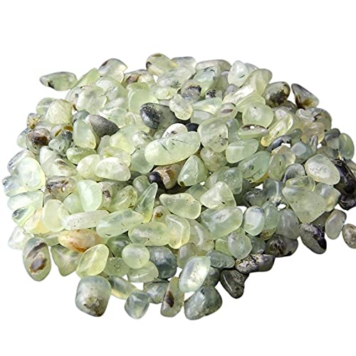 Natural 500 pcs Prehnite No Hole Undrilled Irregular Chip Gemstone Beads Rock Gravel Crystal Tumble Minerals Gravel Specimen Energy Decorative Stone Fish Tank Stone - color: Prehnite