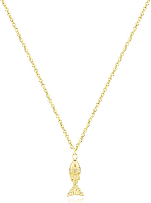 14K Gold Plated Dainty Pendant Butterfly Bead Boot Bee Baseball Flower Compass Airplane Heart Hummingbird Tree Necklace Simple Jewelry Gift for Women