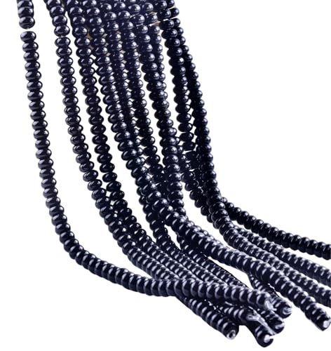 Rondelle Beads for Jewelry Making 5x8mm Natural Stone Beads 1 Strand 15.5inch Lentil Spacer Beads Rondelle Gemstone Bead Semi-Precious Stone Bead for Bracelet Necklace Crafts Black Onyx - color: Black Onyx Beads