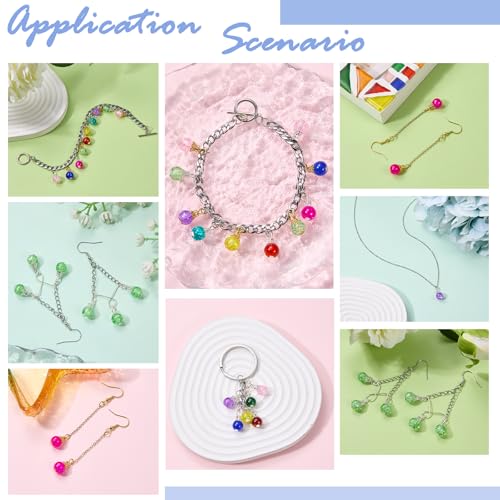 100/200Pcs Crystal Dangle Charms for Jewelry Making Bulk Small Cute Charms Transparent Glass Beads Pendants with Silver Gold Caps for Earring Necklace Bracelet DIY Supplies - color: Mix A