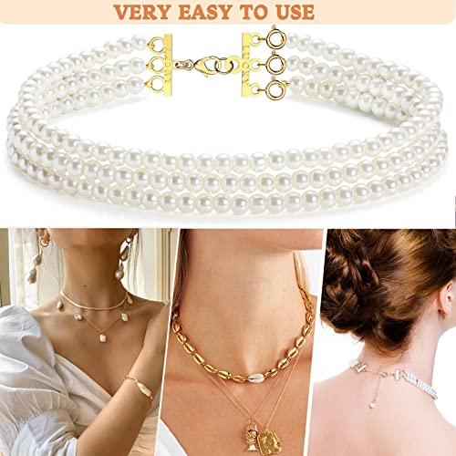 Dailyacc Lucky Necklace Layering Clasp 18K Gold and Silver Multi Strand Clasps for Stackable Necklaces - color: 1Pcs Gold 2 Clasp