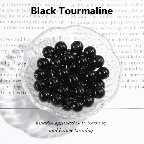 Natural Gemstone Round Loose Beads for Jewelry Making DIY Crystal Energy Healing 1 Strand 15" (Black Tourmaline, 4mm (15"/Strand)) - color: Black Tourmaline, size: 4mm (15"/Strand)