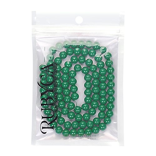 RUBYCA Round Opaque Painted Druk Czech Glass Beads Bulk Jewelry Making Supplies Strand (Green, 4mm) - color: Dark Green, size: 4mm