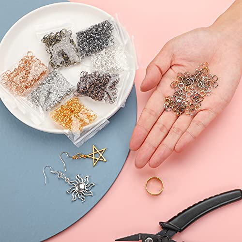 Hotop 1402 Pieces Split Jump Rings Set, Double Closed Jump Ring Multi Color Jewelry with Craft Loop Opener and Split Ring Plier for DIY Necklace Bracelet Craft Making(Multi Colors)