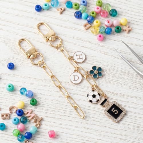 Hzopcw 20pcs Gold Keychain Making Kit, Key Ring Swivel Snap Hook Chains, Extender Keychain Bag Charm Kits for DIY Crafts Jewelry Making Handbag Purses- B Style - color: Gold-20pcs-B Style