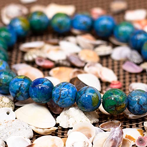 8mm Natural Gemstone Stretch Bracelet, Handmade Unisex Crystal Bracelets for Meditation, Yoga, Spiritual Healing & Positive Energy - color: Azurite