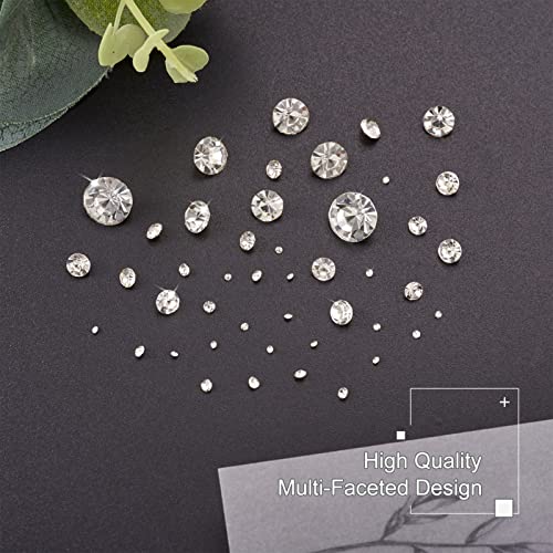 Fashewelry 2600pcs 7 Size Glass Pointed Back Rhinestone with Golden Back 1mm/2mm/3mm/4mm/5mm/6mm/8mm Crystal Faceted Diamond Loose Stone Clear Round Rhinestone Cabochons for Nail Art Replacing Jewelry - color: Clear, Golden Back, size: 1mm/2mm/3mm/4mm/5mm