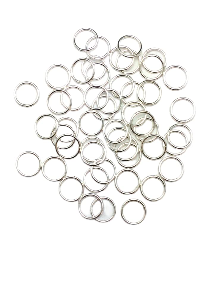50pcs 925 Sterling Silver Open Jump Rings, 22 Gauge 6.2mm OD/5.0mm ID Made in USA by CRAFT WIRE - size: 6.2mm OD/5.0mm ID