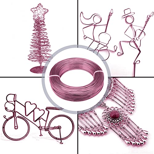 12 Gauge Aluminum Wire - 100 Feet AnselLimited Edward Bendable Anodized Metal Wire for Sculpting, Jewelry, Armature, Wrapping & Craft - size: 2mm, style: Pink