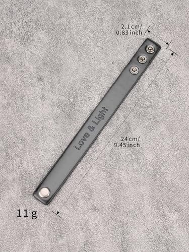 GelConnie Leather Cuff Bracelet Punk Braided Bracelets Rock Leather Wristbands Faux Mens Leather Bracelet Gothic Viking Bangle Adjustable Wrap Bracelet for Women,Men - color: Love Engraved Leather Bracelet