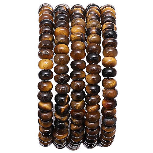 BEADIA Natural Yellow Tiger Eye Stone Rondelle 4x6mm Loose Semi Gemstone Beads for Jewelry Making 38cm - color: Yellow Tiger Eye Rondelle, size: 4x6mm