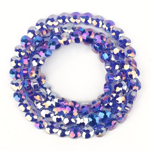 70pcs 8mm AB Dark Purple Faceted Heart Beads for Jewelry Making Crystal Glass Beads for Bracelets Necklace Crafts, Friendship Bracelet Kit, Love Gifts - color: AB Dark Purple