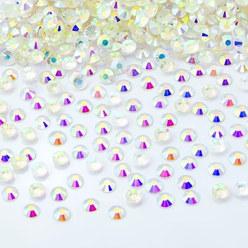 2880pcs SS10 2.8mm Transparent AB Flatback Rhinestones Bulk K9 Glass Clear AB Nail Art Gems Round Beads Crystals Stones Diamonds Nail Charms Jewels for Nails Eyes Face Makeup Crafts DIY Tumblers Cups - color: Transparent AB, size: Ss10