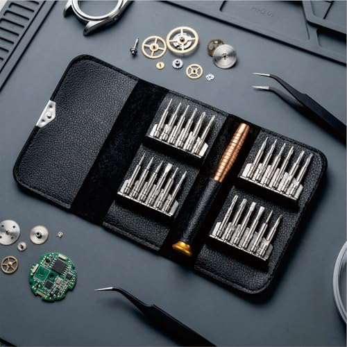 24-in-1 Mini Screwdriver Set, Precision Folding Screwdriver Kit for Jewelry Watch Eyeglass Smartphone Laptop Repair, Compact Micro Screwdriver Bits Set