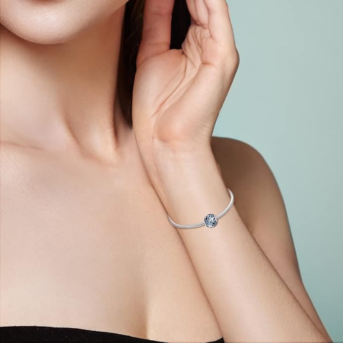 MULA 925 Sterling Silver Charms for Bracelets and Necklaces Family Letters Dangle Pendants Airplane Travel Beads Family Tree Jewelry Charms for Women